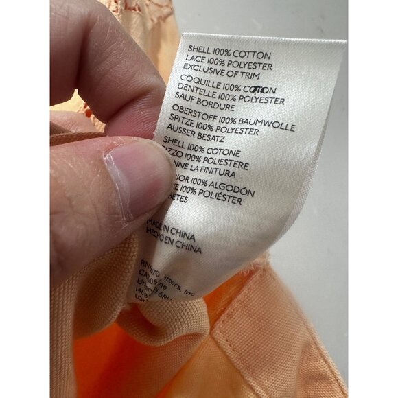 Anthropologie Maeve Lace Shirt Jacket Women Small Orange Shacket Cottage Western - Picture 6 of 16